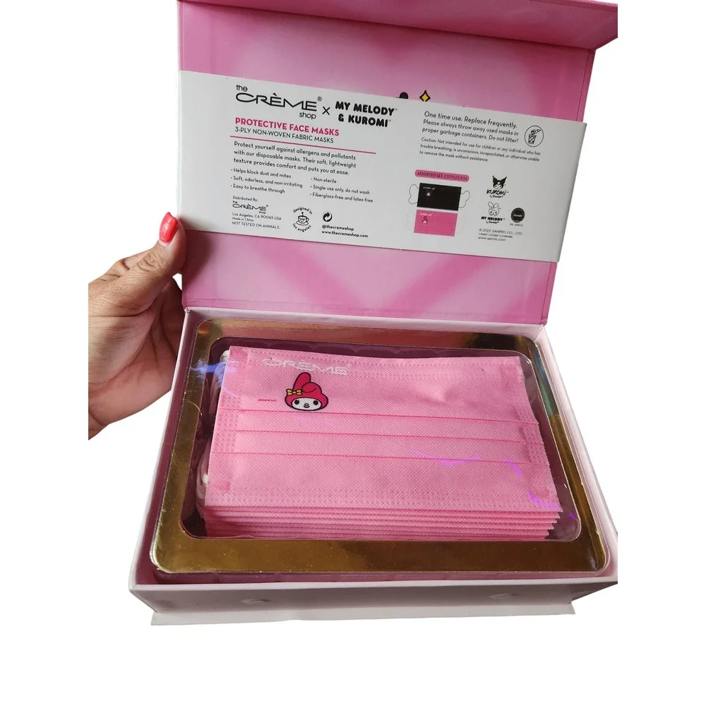 The Crème Shop My Melody & Kuromi Face Masks OS Pink New Limited Edition 28ct